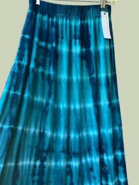 Loveappella Maxi Skirt with Elastic Waist Tie-Dye